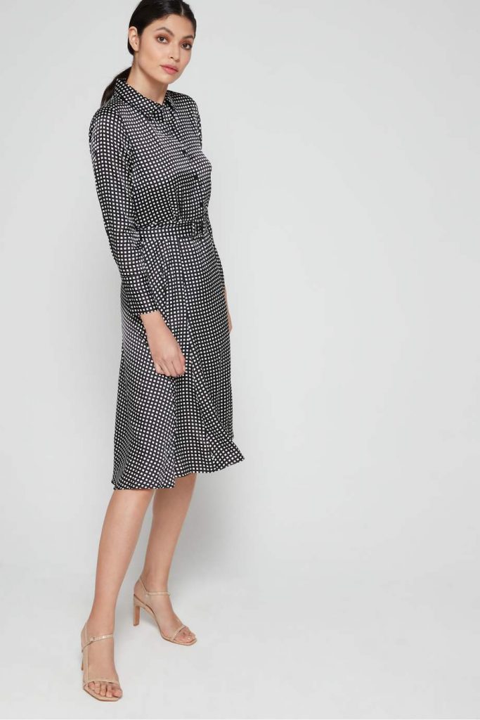 Square Print Shirt Dress